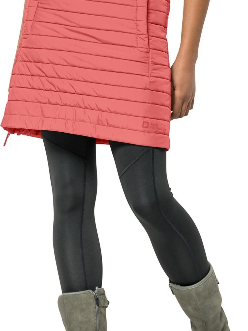 Jack Wolfskin Iceguard Quilted Puffer Skirt Pink Coral Insulated Winter M